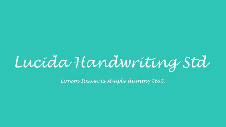 Lucida Handwriting Std Font Family
