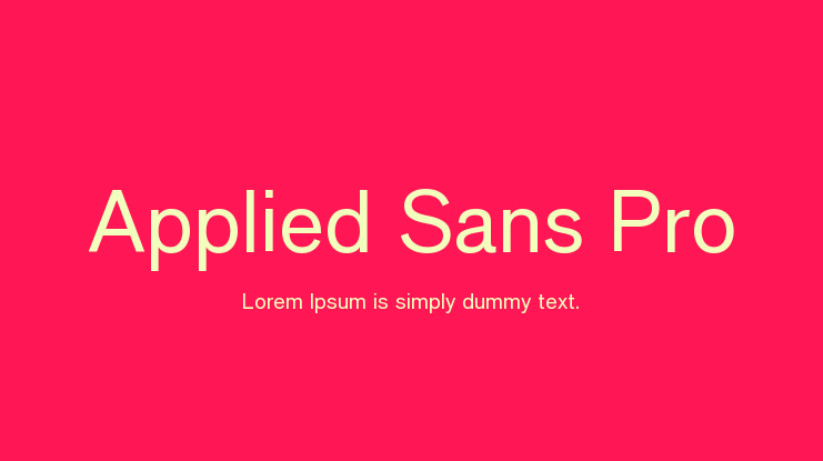 Applied Sans Pro Font Family