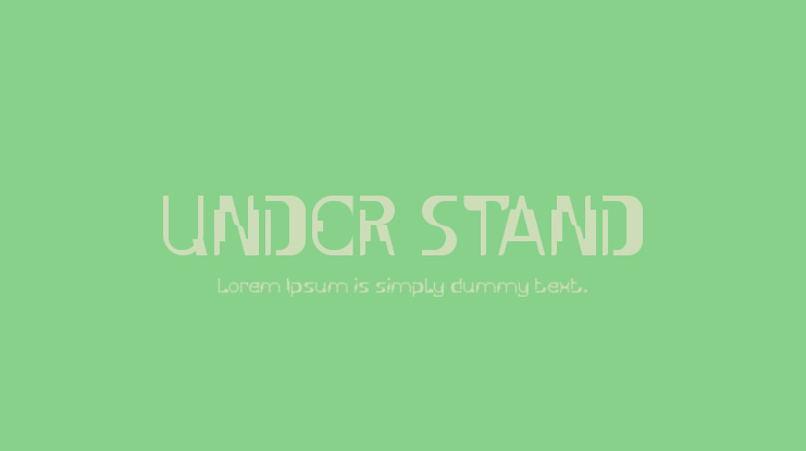 UNDER STAND Font Family