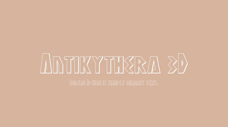Antikythera 3D Font Family