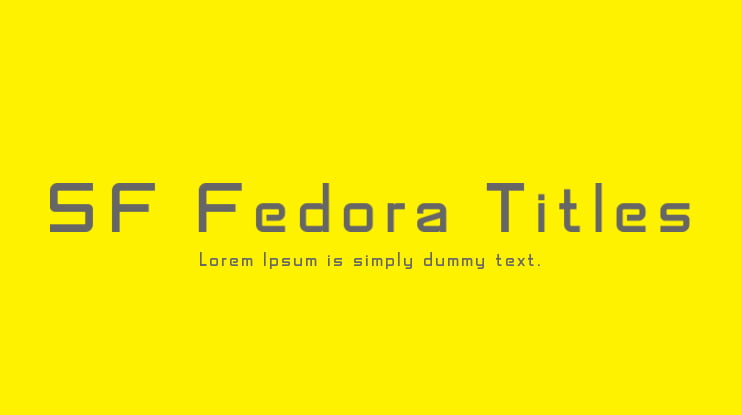 SF Fedora Titles Font Family