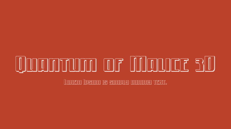 Quantum of Malice 3D Font Family