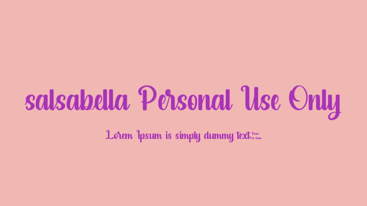 salsabella Personal Use Only Font Family