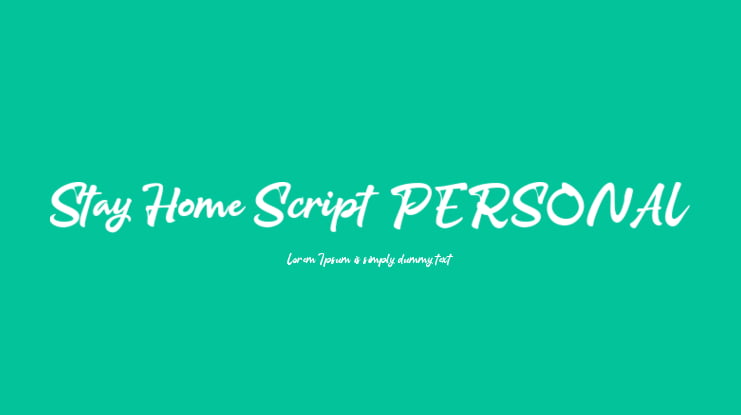 Stay Home Script_PERSONAL Font