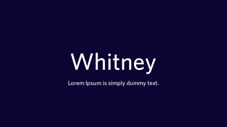 Whitney Font Family