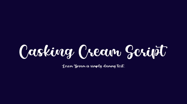 Casking Cream Script Font