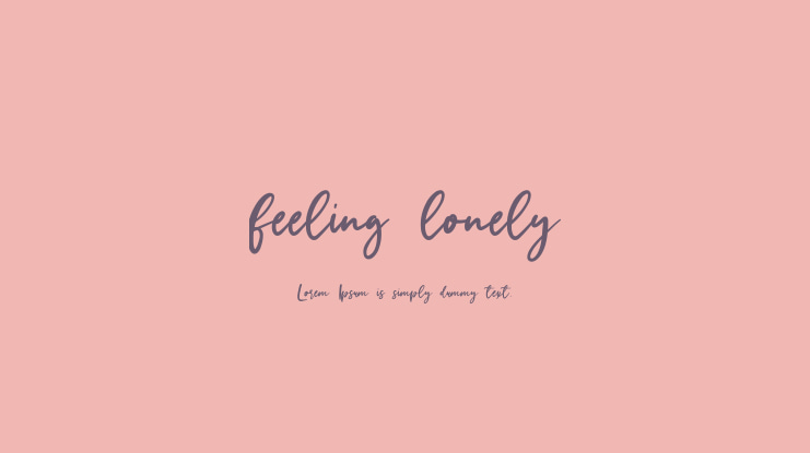 feeling lonely Font