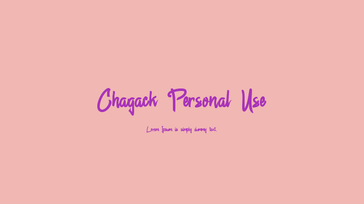 Chagack Personal Use Font