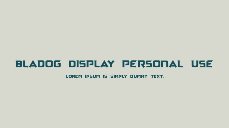Bladog Display Personal Use Font