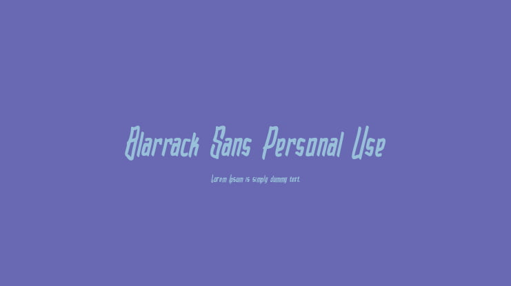 Blarrack Sans Personal Use Font