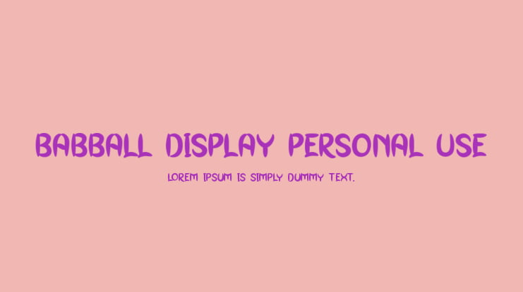 Babball Display Personal Use Font