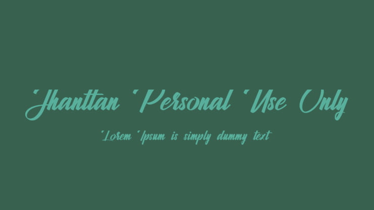 Jhanttan Personal Use Only Font Family