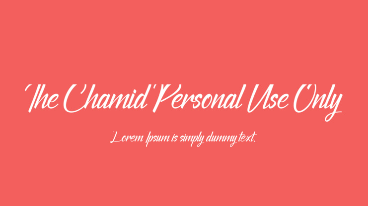 The Chamid Personal Use Only Font