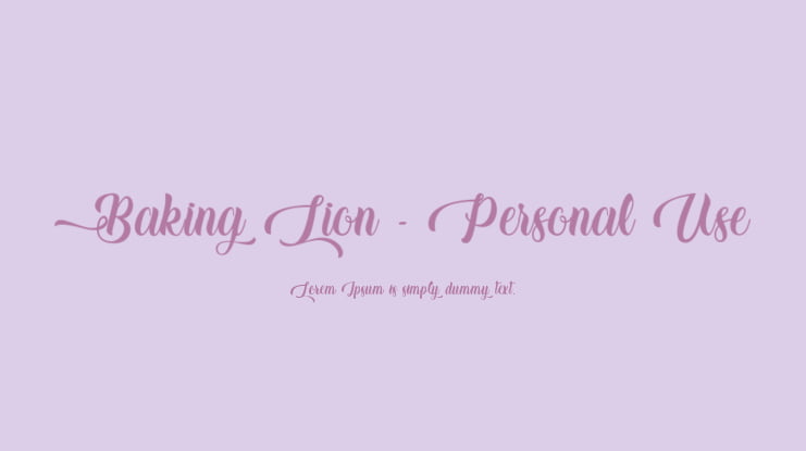 Baking Lion - Personal Use Font