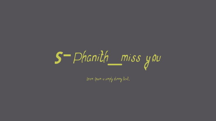 S-Phanith_miss you Font