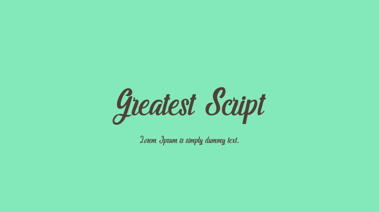 Greatest Script Font
