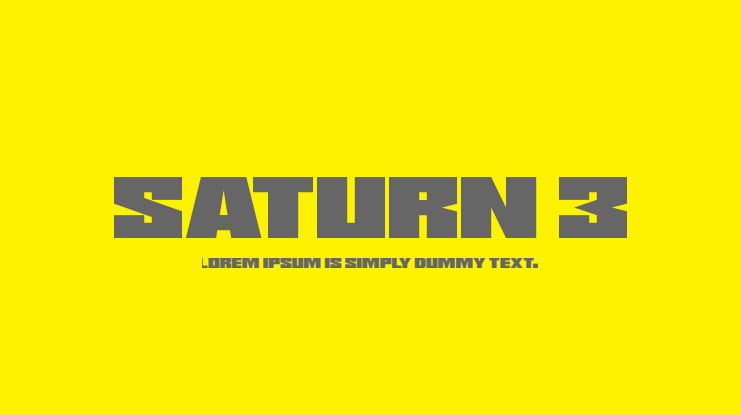 Saturn 3 Font Family
