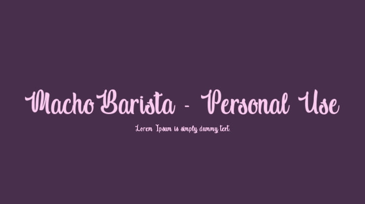Macho Barista - Personal Use Font