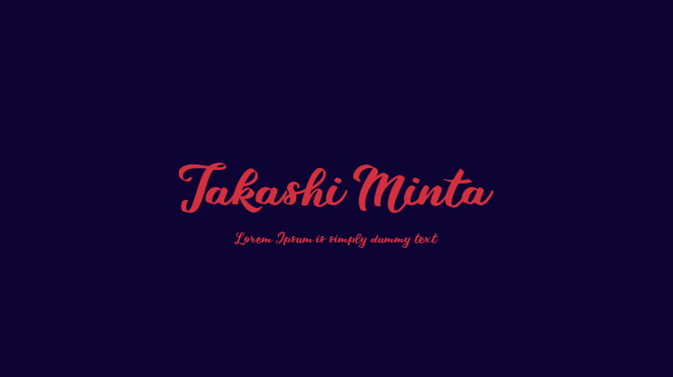 Takashi Minta Font