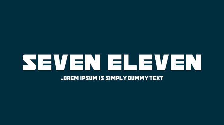 Seven Eleven Font
