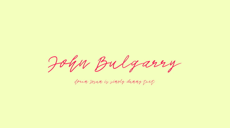 John Bulgarry Font