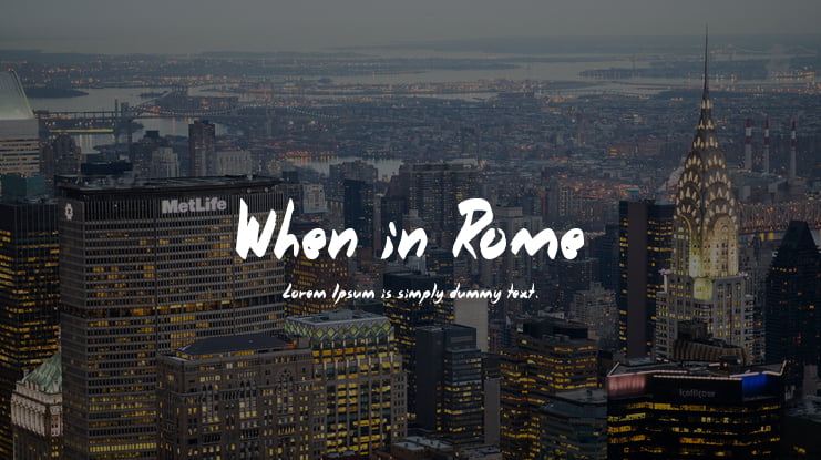 When in Rome Font