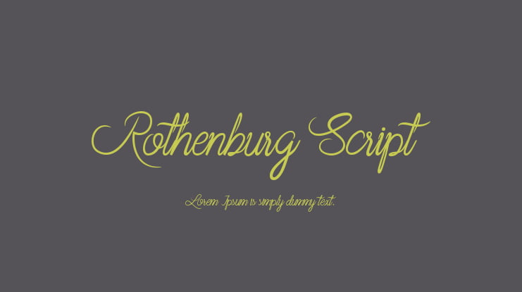 Rothenburg Script Font