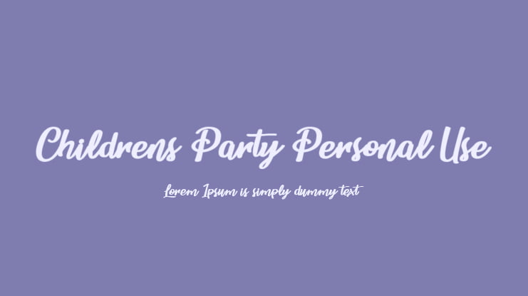 Childrens Party Personal Use Font