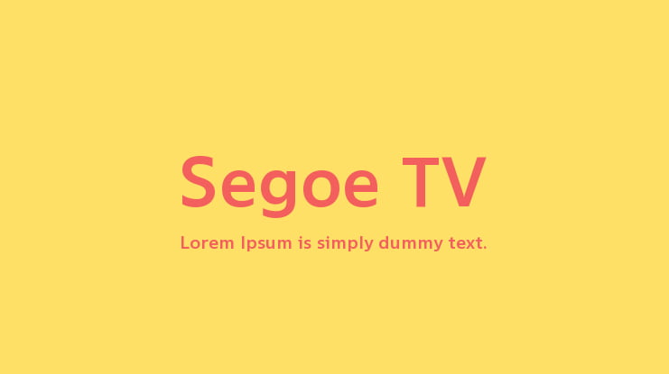 Segoe TV Font Family