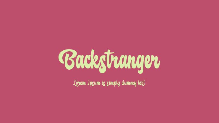 Backstranger Font Family