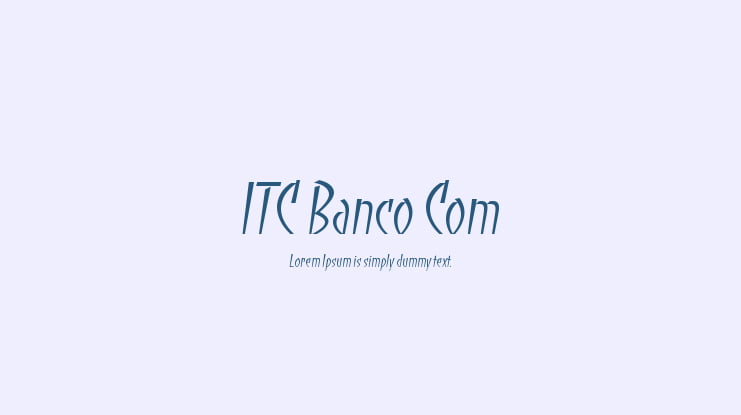 ITC Banco Com Font Family