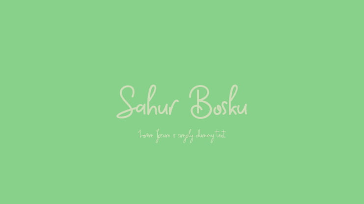 Sahur Bosku Font Family
