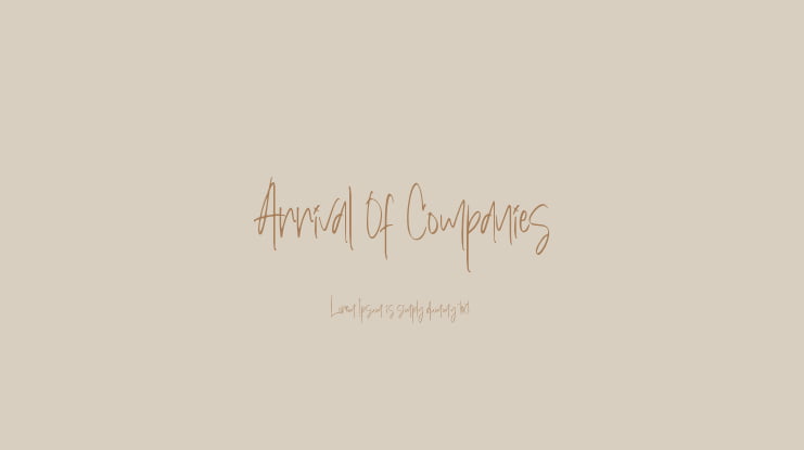 Arrival Of Companies Font