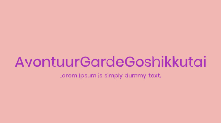 AvontuurGardeGoshikkutai Font