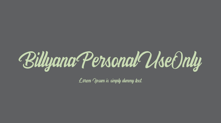BillyanaPersonalUseOnly Font