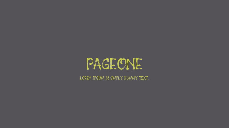 PAGEONE Font