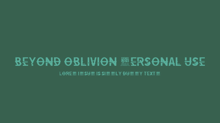 Beyond Oblivion Personal Use Font