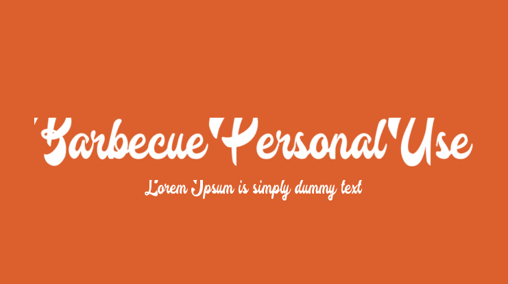 Barbecue Personal Use Font