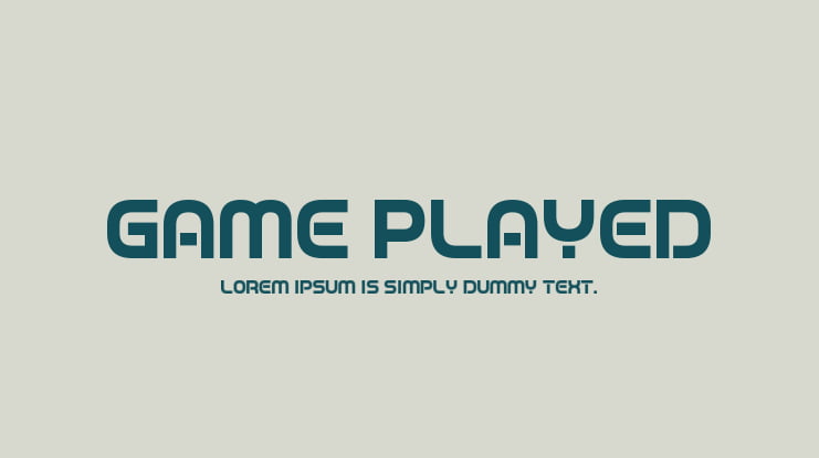 Game Played Font Family