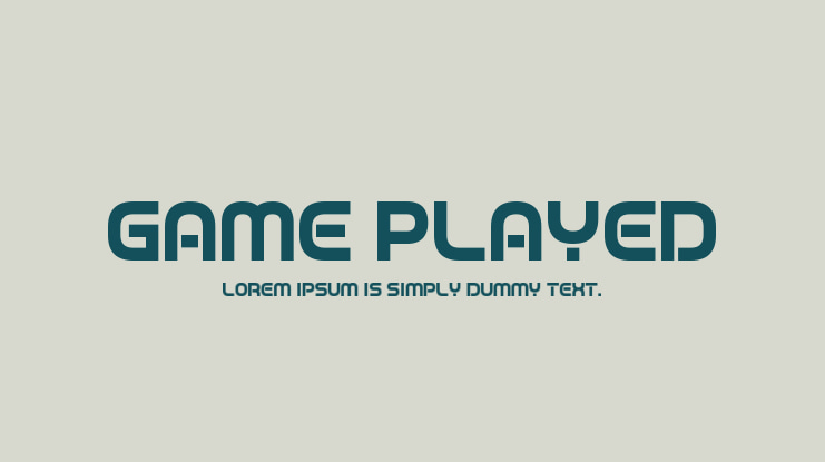 Game Played Font Family