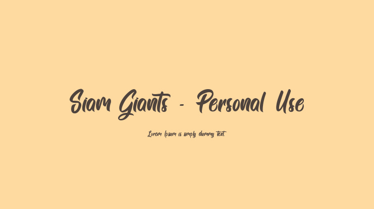 Siam Giants - Personal Use Font