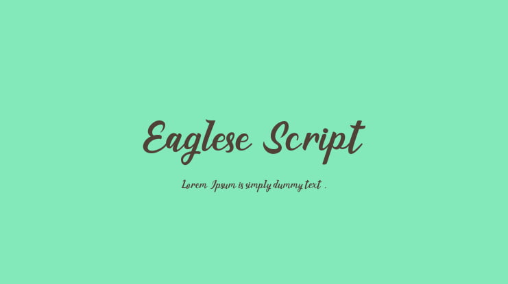 Eaglese Script Font