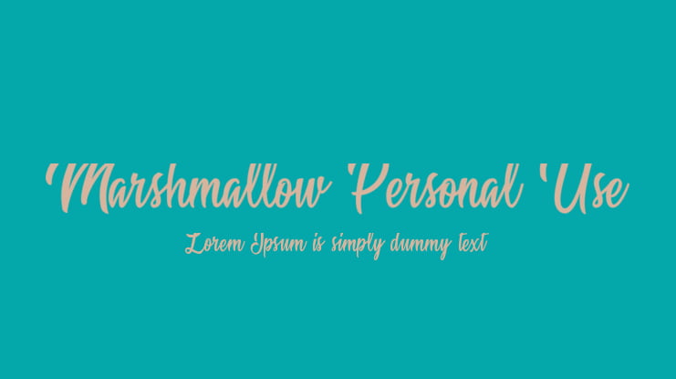 Marshmallow Personal Use Font