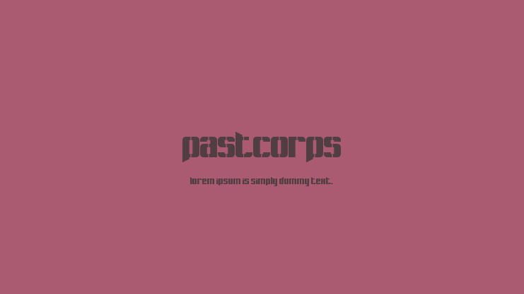 Pastcorps Font
