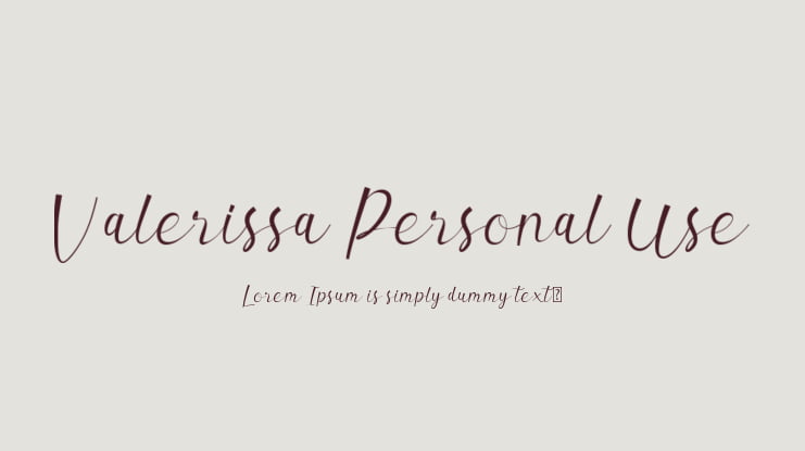 Valerissa Personal Use Font