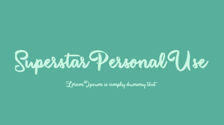 Superstar Personal Use Font