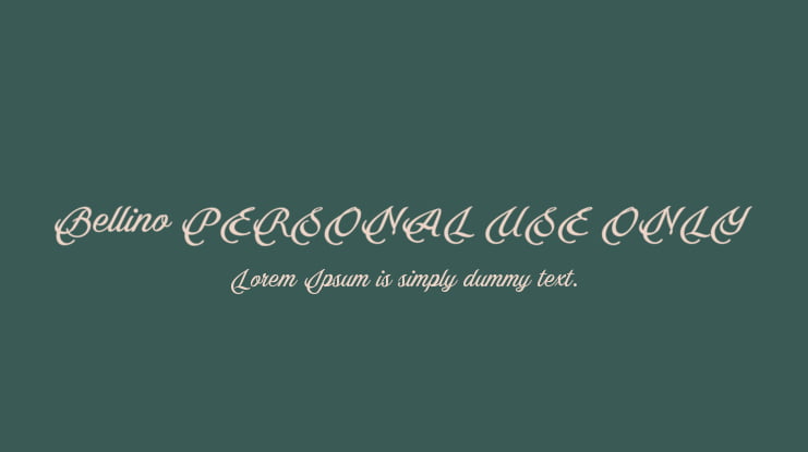 Bellino PERSONAL USE ONLY Font