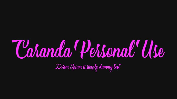 Caranda Personal Use Font