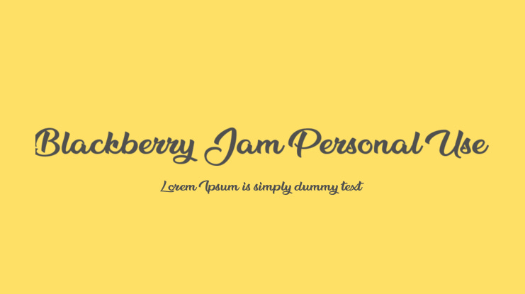 Blackberry Jam Personal Use Font