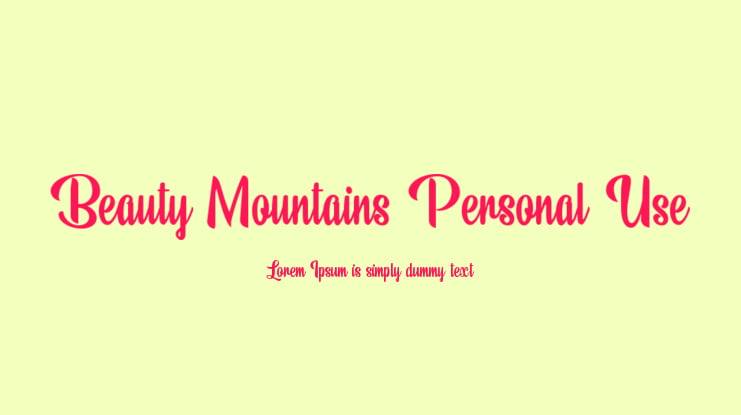 Beauty Mountains Personal Use Font